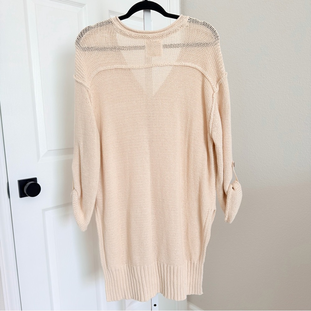 Free People We The Free Firefly Oversized Knit Tunic Sweater Ivory Size XS - Picture 3 of 10